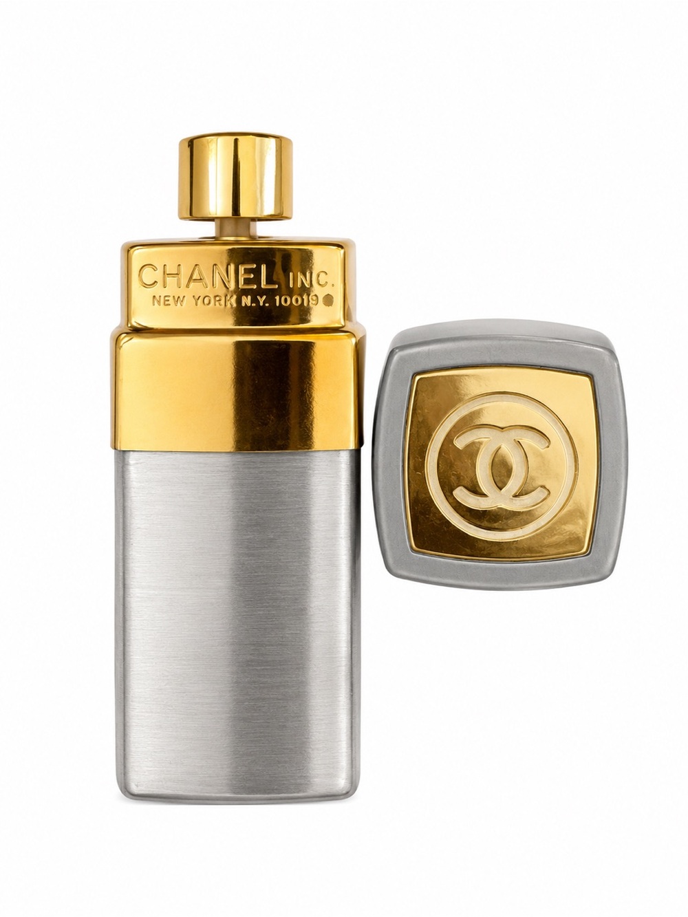 CHANEL EMPTY Gold and Silver Luxe Bath & Body Bottle